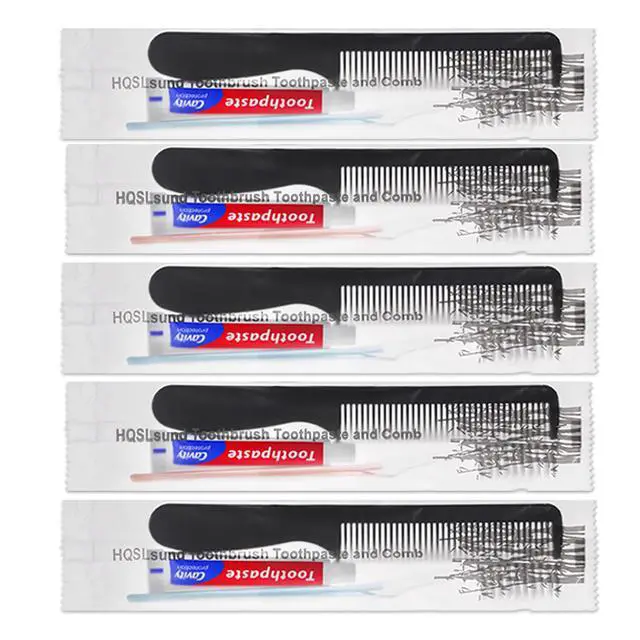 Alt view image 6 of 7 - 30pcs Disposable Toothbrushes with Toothpaste and Comb Individually Wrapped,10g Toothpaste,7inch Black Comb, Toothbrush for Homeless, Hotel,AirBnb