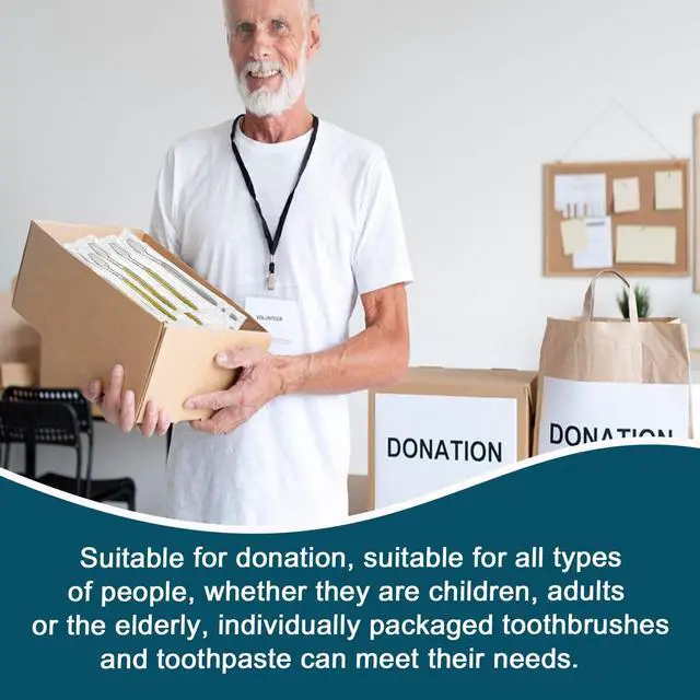 Alt view image 4 of 7 - 30 pcs Disposable Toothbrushes with Toothpaste, 2 Color Toothbrushes and Toothpaste 10g, Bulk for Homeless, Travel, Hotel,Charity