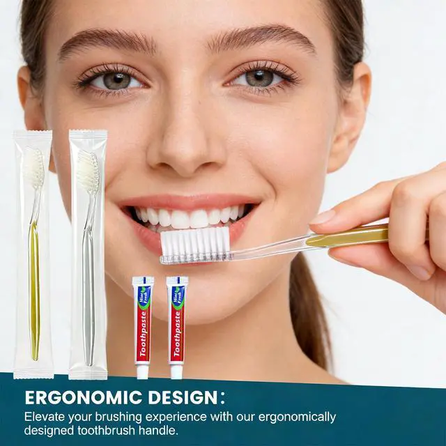 Alt view image 6 of 7 - 30 pcs Disposable Toothbrushes with Toothpaste, 2 Color Toothbrushes and Toothpaste 10g, Bulk for Homeless, Travel, Hotel,Charity