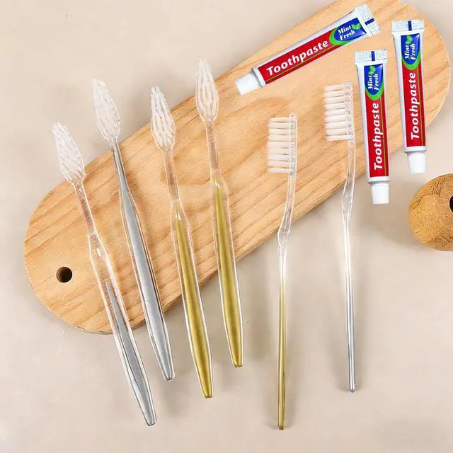 Alt view image 5 of 7 - 30 pcs Disposable Toothbrushes with Toothpaste, 2 Color Toothbrushes and Toothpaste 10g, Bulk for Homeless, Travel, Hotel,Charity