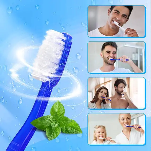 Alt view image 2 of 7 - 50 pcs Prepasted Disposable Toothbrushes Bulk Individually Wrapped Pre Pasted Soft Toothbrush, Single Use Travel Toothbrushes for Homeless Camping Travel