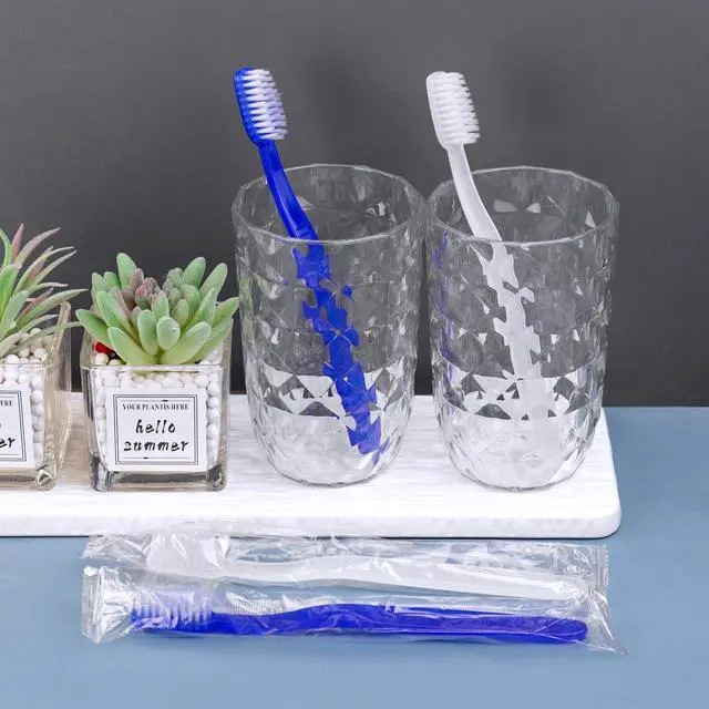 Alt view image 3 of 7 - 50 pcs Prepasted Disposable Toothbrushes Bulk Individually Wrapped Pre Pasted Soft Toothbrush, Single Use Travel Toothbrushes for Homeless Camping Travel