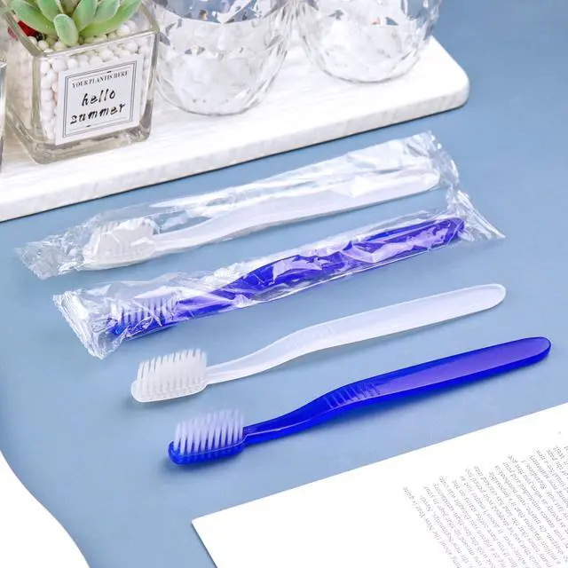 Alt view image 7 of 7 - 50 pcs Prepasted Disposable Toothbrushes Bulk Individually Wrapped Pre Pasted Soft Toothbrush, Single Use Travel Toothbrushes for Homeless Camping Travel