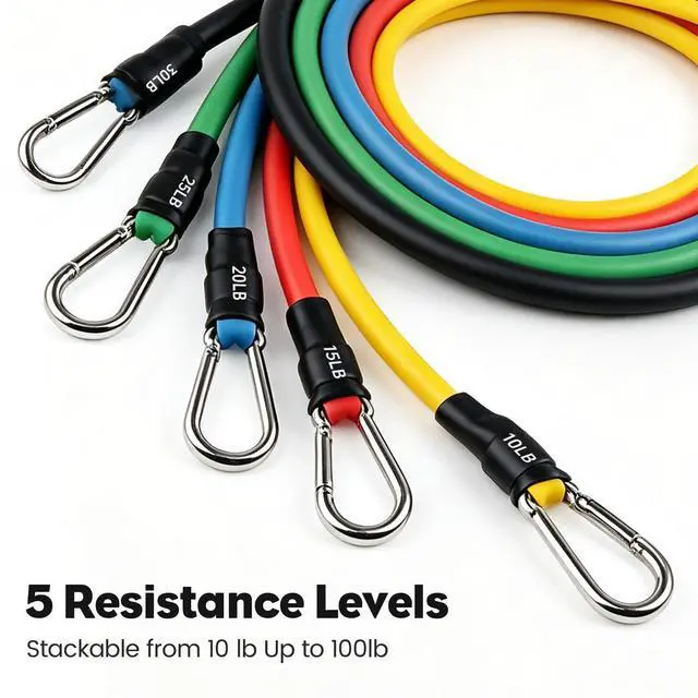 Alt view image 2 of 7 - Resistance Bands Set, Exercise Bands Workout Bands Strength Training