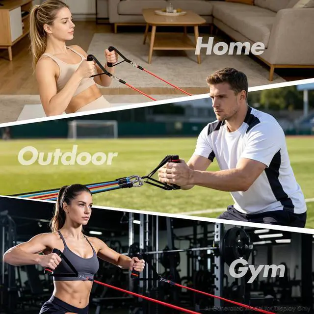 Alt view image 3 of 7 - Resistance Bands Set, Exercise Bands Workout Bands Strength Training