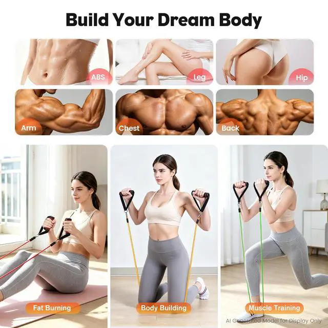 Alt view image 4 of 7 - Resistance Bands Set, Exercise Bands Workout Bands Strength Training