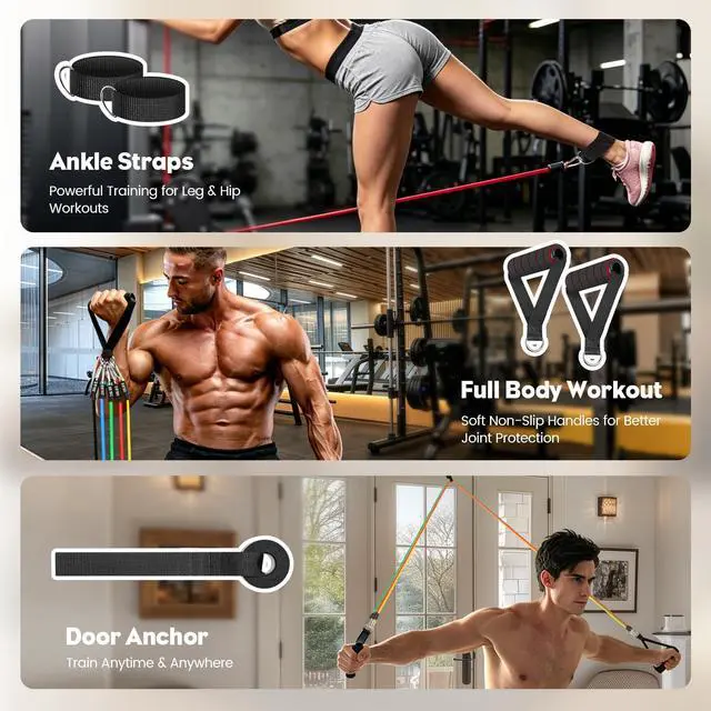 Alt view image 5 of 7 - Resistance Bands Set, Exercise Bands Workout Bands Strength Training