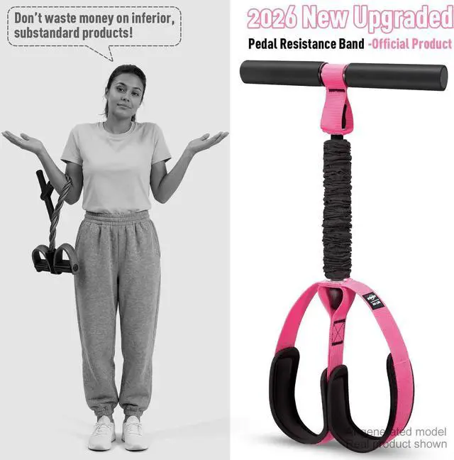 Alt view image 3 of 7 - NTIUYOT Pedal Resistance Band with Handle, Upgraded Durable Thickened Latex Tubes and Soft Foam Fabric Foot Pedal, Sit Up Exercise Equipment for Abdomen, Waist, Arm, Core/ABS, Leg, Physical Therapy