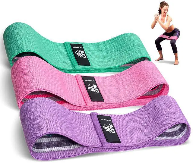Main image of Resistance Bands Set, Exercise Bands with Non-Slip Design for Hips & Glutes, 3 Levels Workout Bands for Women and Men, Booty Bands for Home Fitness, Yoga, Pilates