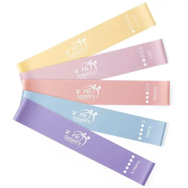 Alt view image 3 of 6 - Resistance Loop Exercise Bands with Instruction Guide and Carry Bag, Set of 5