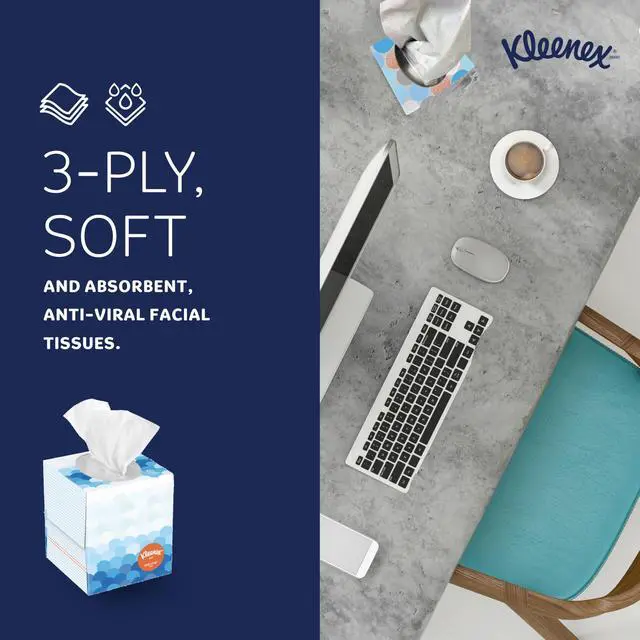 Alt view image 5 of 7 - Professional Anti-Viral Facial Tissue, Bulk (21286), 3-Ply, White, Upright Cube Boxed Format, Designed for Business (55 Tissues/Box, 3 Boxes)