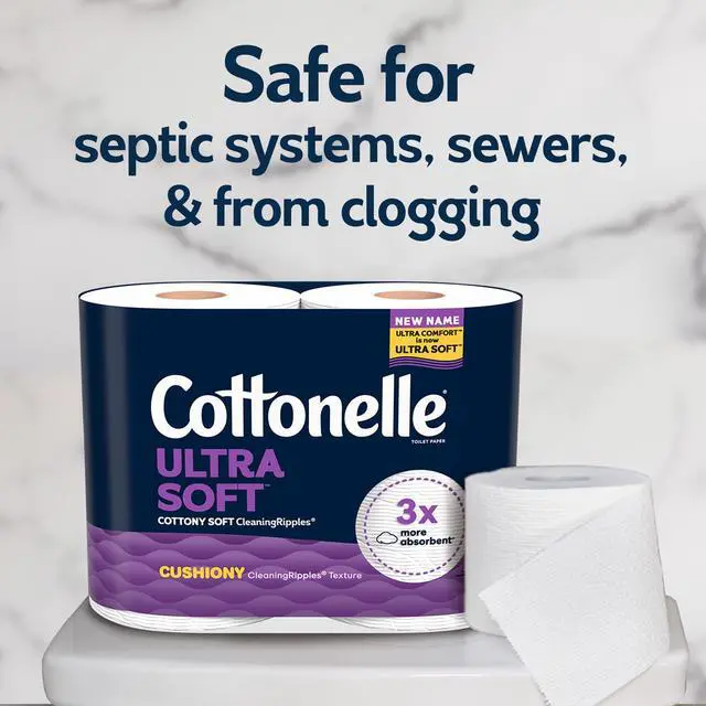 Alt view image 5 of 7 - Ultra Soft Toilet Paper with Cushiony CleaningRipples Texture, Strong Bath Tissue, 24 Family Mega Rolls = 108 Regular Rolls (4 Packs of 6)