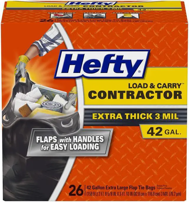 Main image of Load & Carry Heavy Duty Contractor Large Trash Bags, 42 Gallon, 26 Count