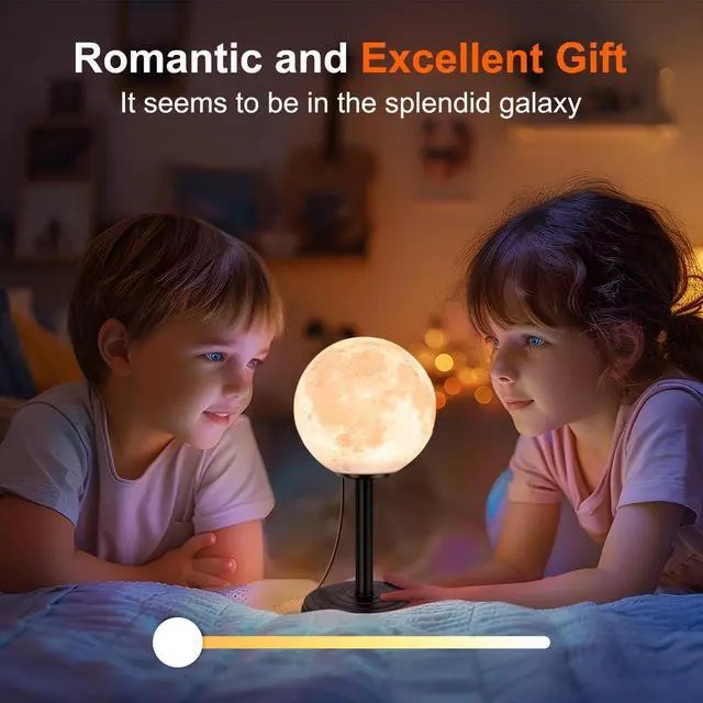 Alt view image 3 of 7 - Moon Lamp LED Night Light - Dimmable Bedside Lamps Small Modern Bedroom Lamp LED Desk Light with 25 Lighting Modes 3D Printed Realistic Moon Surface - Perfect for Girls Boys Kids Birthday