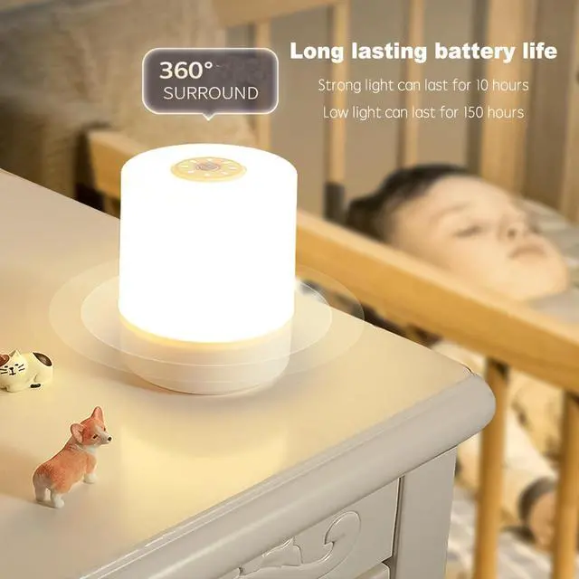 Alt view image 5 of 6 - Touch Bedside Table Lamp,Changing Dimmable Table Lamp,3 Colors LED Lamp with Warm White Lights,USB Rechargeable, Bedside Night Light, Soft Eye Caring for Bedrooms and Sleep Aid