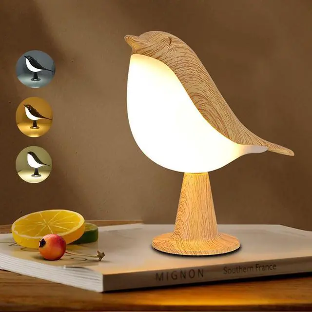 Main image of Small Cordless Bedside Lamp, Bird Lamp Touch Sensor, Night Light for Kids with Touch Dimmer,3 Level Brightness Nightstand Lamps, Rechargered Desk Lamp for Bedroom, Office, College Dorm Room