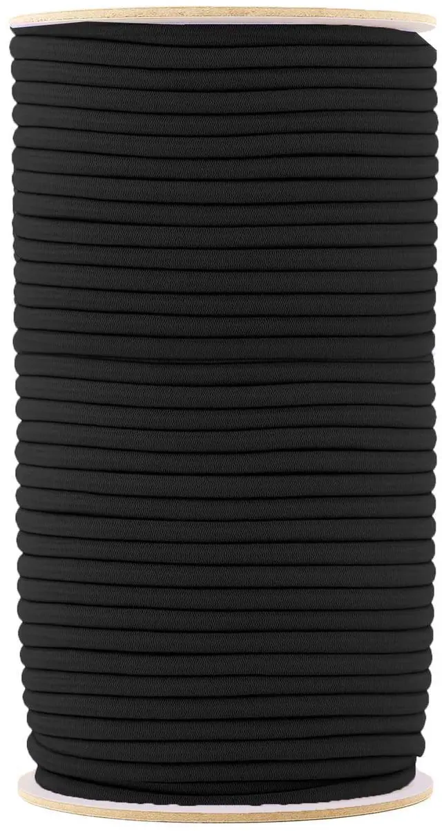 Main image of 2mm Black Elastic Cords for Jewelry Making & Beading 76 Yards Stretchy Bracelet String - Strong Round Elastic Thread for Sewing & Adult Crafts
