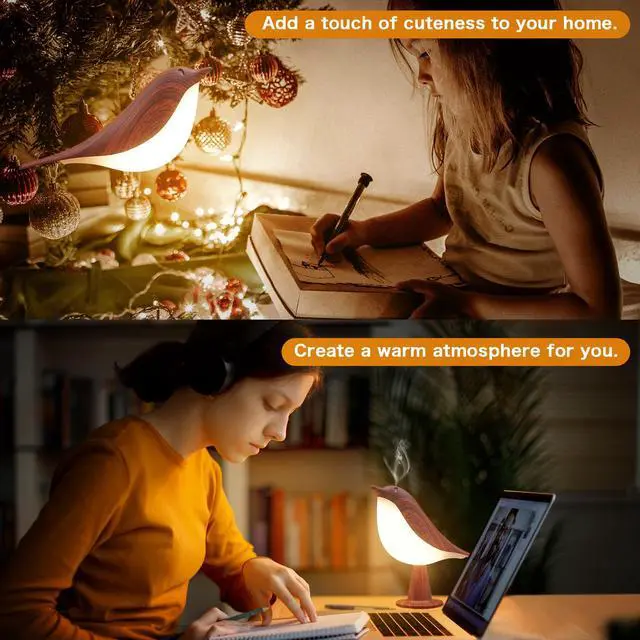 Alt view image 5 of 7 - 2 in 1 Small Desk Lamp, Bird Cordless Table Lamp with 3 Color Temperature Dimmer and Touch Sensor - Rechargeable Battery Night Light for Kids, Bedroom, Bedside, and Outdoor Use