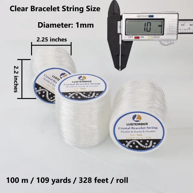 Alt view image 2 of 6 - 1mm Stretchy Bracelet String, 3 Rolls Durable Elastic String, Clear Bead Cord for Bracelets, Necklaces, Beading, and Jewelry Making (300 m)