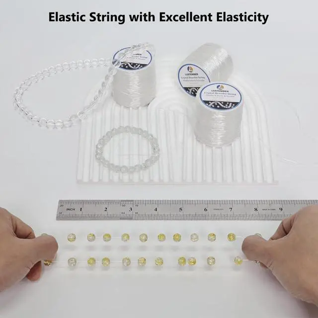 Alt view image 3 of 6 - 1mm Stretchy Bracelet String, 3 Rolls Durable Elastic String, Clear Bead Cord for Bracelets, Necklaces, Beading, and Jewelry Making (300 m)