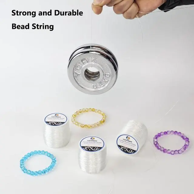 Alt view image 4 of 6 - 1mm Stretchy Bracelet String, 3 Rolls Durable Elastic String, Clear Bead Cord for Bracelets, Necklaces, Beading, and Jewelry Making (300 m)
