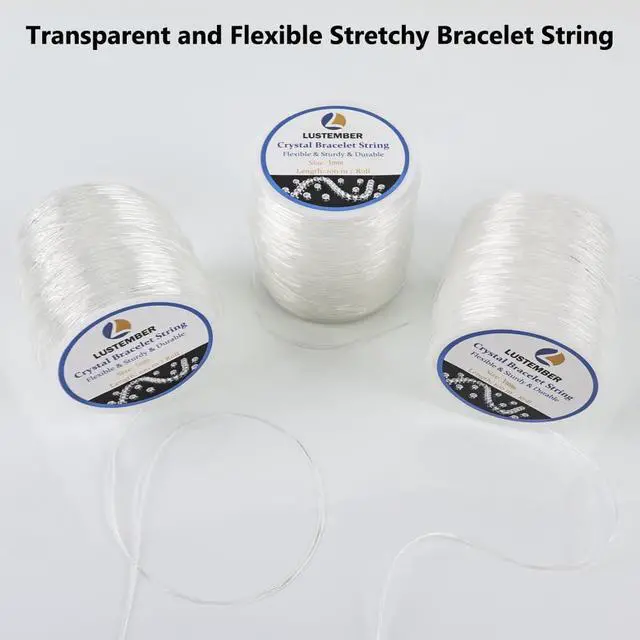 Alt view image 6 of 6 - 1mm Stretchy Bracelet String, 3 Rolls Durable Elastic String, Clear Bead Cord for Bracelets, Necklaces, Beading, and Jewelry Making (300 m)