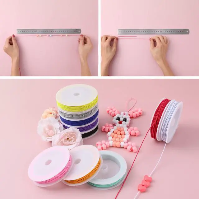 Alt view image 4 of 7 - Elastic Cord for Making Jewelry 1mm 130m/142Yards 10Roll Multicolor Stretch String Beading Crafting for DIY Masks Jewelry Making Necklace Bracelet Beading Craft Thread