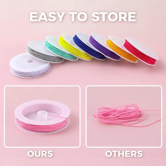 Alt view image 5 of 7 - Elastic Cord for Making Jewelry 1mm 130m/142Yards 10Roll Multicolor Stretch String Beading Crafting for DIY Masks Jewelry Making Necklace Bracelet Beading Craft Thread