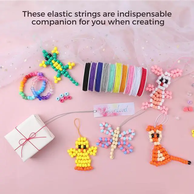 Alt view image 7 of 7 - Elastic Cord for Making Jewelry 1mm 130m/142Yards 10Roll Multicolor Stretch String Beading Crafting for DIY Masks Jewelry Making Necklace Bracelet Beading Craft Thread