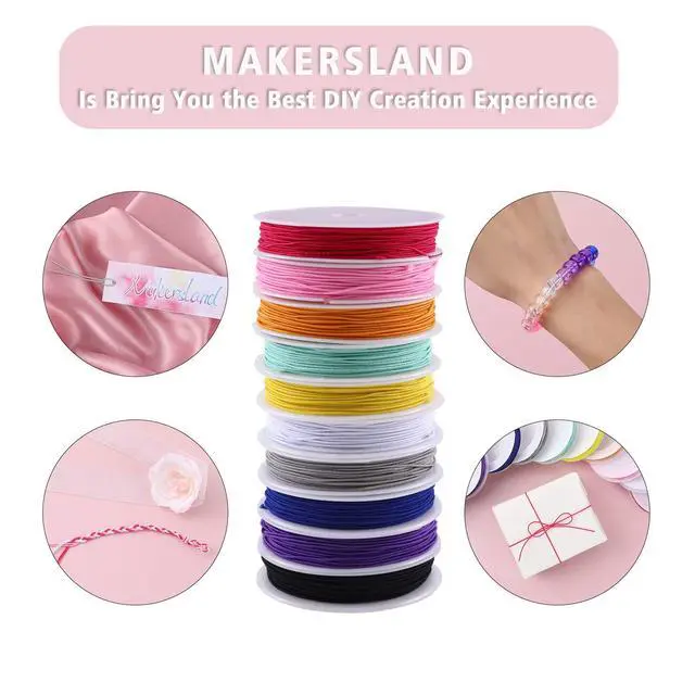 Alt view image 6 of 7 - Elastic Cord for Making Jewelry 1mm 130m/142Yards 10Roll Multicolor Stretch String Beading Crafting for DIY Masks Jewelry Making Necklace Bracelet Beading Craft Thread