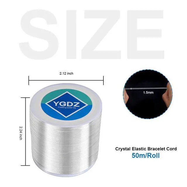 Alt view image 2 of 7 - 1.5mm Bracelet String, Elastic String Crystal Stretch Thread Clear Beading Cords for Bracelets Beading Making