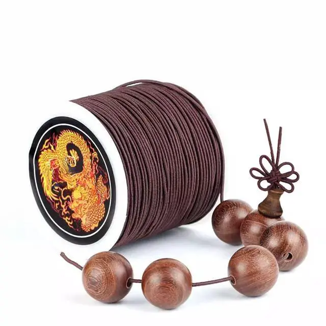 Main image of Premium Stretch Beading Cord Elastic Jewelry String for Buddhist Bracelets, Mala Beads, Handmade Crafting - Durable Wear-Resistant Buddhist Prayer Rope with Hook Needle Tools (Brown)