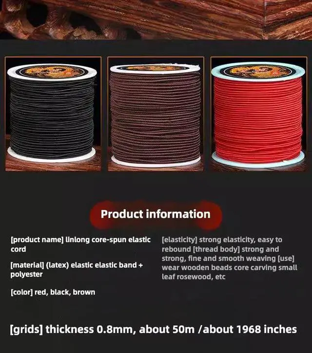 Alt view image 3 of 7 - Premium Stretch Beading Cord Elastic Jewelry String for Buddhist Bracelets, Mala Beads, Handmade Crafting - Durable Wear-Resistant Buddhist Prayer Rope with Hook Needle Tools (Brown)