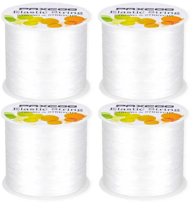 Main image of 4 Rolls Elastic String for Bracelets, Stretch Magic Elastic String Bead Cord Jewelry Thread for Bracelet, Necklaces, Clay Beads, Pony Beads (White)