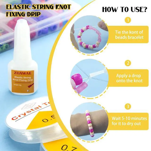 Alt view image 3 of 6 - Elastic String for Bracelets, Stretchy Bracelet String 6 Roll Clear Elastic String for Bracelets, 1 Roll 0.7mm Flat Bracelet String Elastic for Beads Beading Bracelet Necklace Jewelry Making Supplies