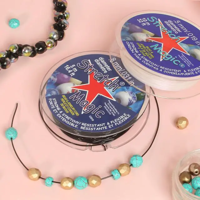 Alt view image 2 of 7 - Elastic Beading Cord Clear Color, 0.8mm in Diameter, 25-Meter (82 ft) - Easy to Knot, Strong & Stretchy String for Making Beaded Jewelry