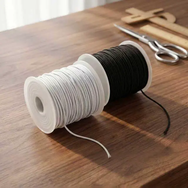 Alt view image 3 of 7 - 1.5mm Stretchy Elastic Cord for Bracelets, 2 Rolls 110 Yards White Black Nylon Cord for Beading, Wind Chime, Necklace & DIY Jewelry Making