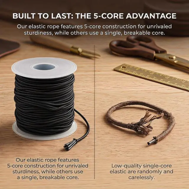 Alt view image 4 of 7 - 1.5mm Stretchy Elastic Cord for Bracelets, 2 Rolls 110 Yards White Black Nylon Cord for Beading, Wind Chime, Necklace & DIY Jewelry Making