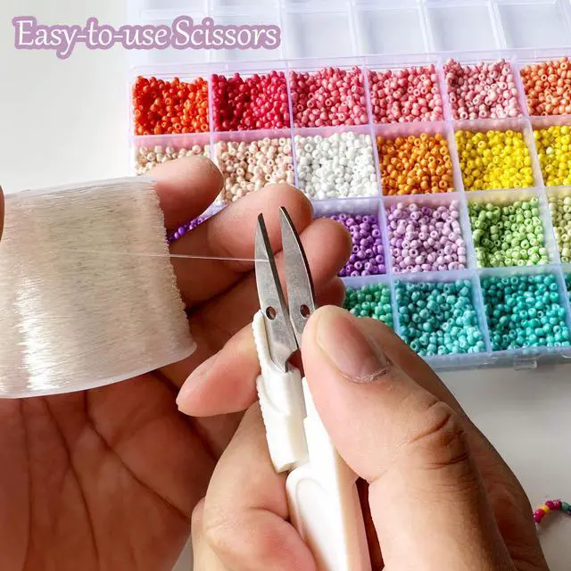 Alt view image 3 of 7 - 0.5mm Elastic Bracelet String, QBJAYTY 393 Yds Stretchy Bracelet String Clear for Seed Letter Clay Beads, Stretch Beading String Cord for Bracelet Making (0.5mm Crystal 3 Rolls)