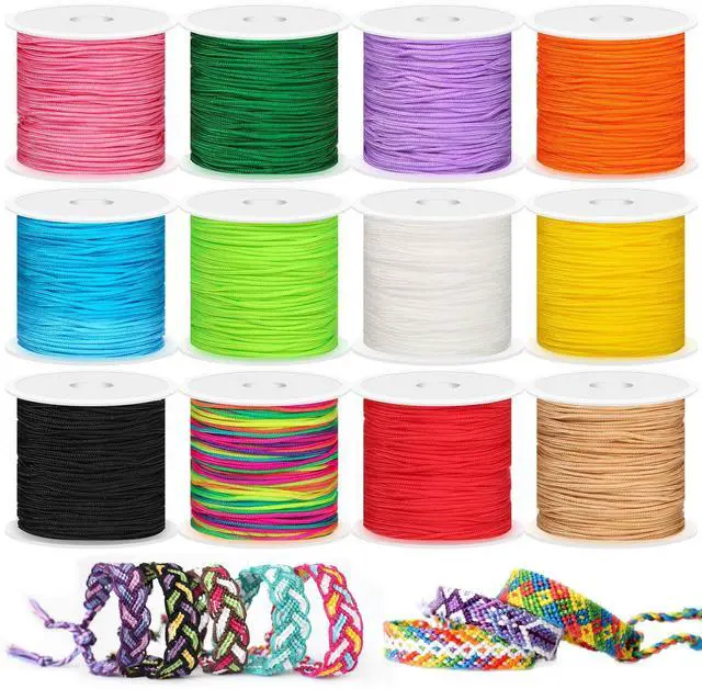 Main image of 12 Rolls Nylon String for Bracelets, Chinese Knotting Nylon Cord for Jewelry Making, Nylon Beading Thread for Kumihimo, Braided Bracelets, Necklaces, Macrame Craft, Wind Chime
