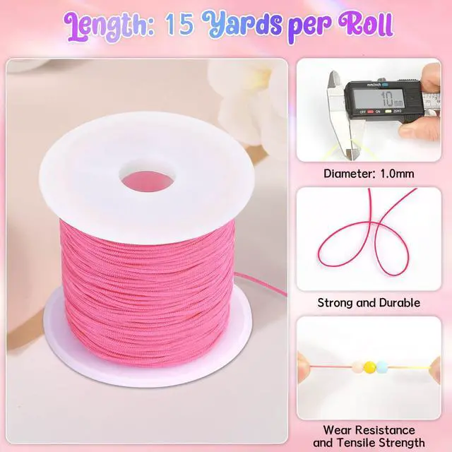 Alt view image 4 of 7 - 12 Rolls Nylon String for Bracelets, Chinese Knotting Nylon Cord for Jewelry Making, Nylon Beading Thread for Kumihimo, Braided Bracelets, Necklaces, Macrame Craft, Wind Chime