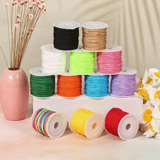 Alt view image 7 of 7 - 12 Rolls Nylon String for Bracelets, Chinese Knotting Nylon Cord for Jewelry Making, Nylon Beading Thread for Kumihimo, Braided Bracelets, Necklaces, Macrame Craft, Wind Chime