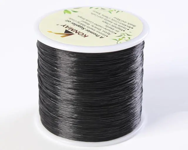 Alt view image 2 of 7 - 0.6mm Black Spandex Elastic Bracelt String, Soft Stretch Beading Cord, 450 Yards for Bracelets, Seed Beads, Necklaces & Jewelry Making