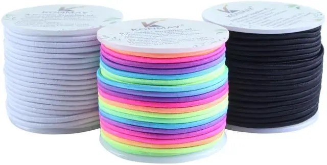 Main image of 2.0mm Elastic Cord for Jewelry Making, Mixed Stretch Bracelet String for Stone Beads, Glass Beads & Chunky Bracelets, Hair Ties, Face Masks and Scrunchies, 20 Yards of Each