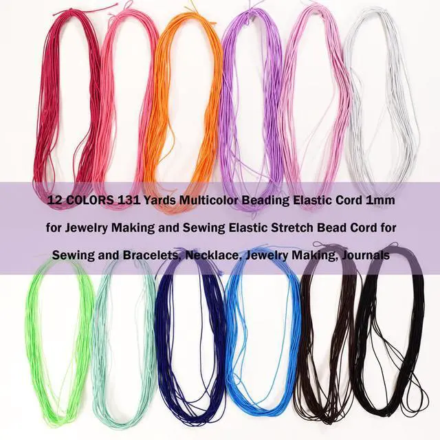 Alt view image 3 of 5 - 131 Yards Multicolor Beading Elastic Cord 1mm for Jewelry Making and Sewing Elastic Stretch Bead Cord for Sewing and Bracelets, Necklace, Jewelry Making