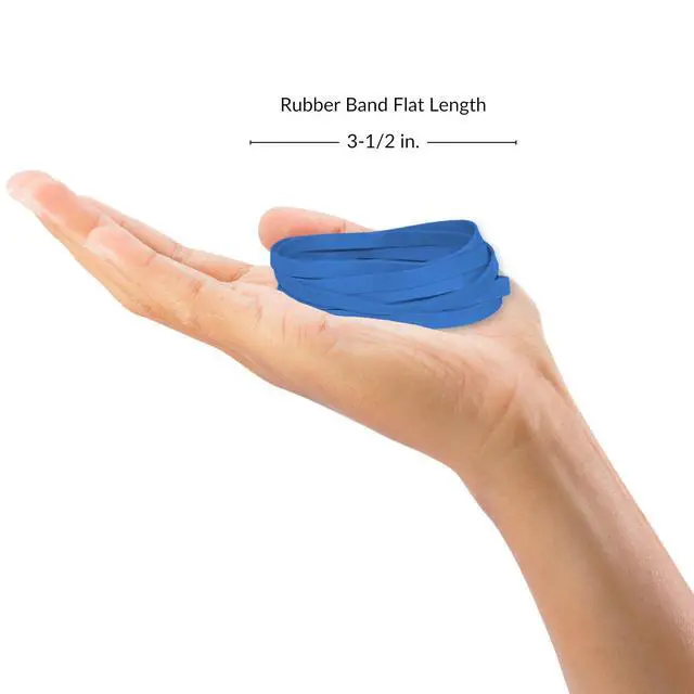 Alt view image 3 of 7 - Rubber Bands, Size 64, Blue, 3 1/2 x 1/4 in, 1/4 lb Bag, 80 Count, USA