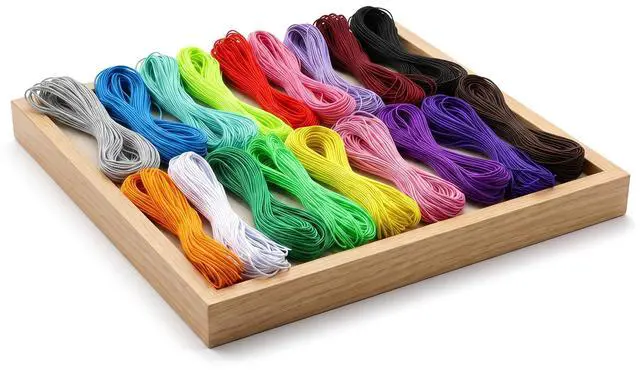 Main image of 18 Pcs Elastic String Multicolor Beading Elastic Cord 1mm for Jewelry Making Sewing Bracelets Necklace Anklet Friendship Bracelets DIY Crafts (18 Colors, Each 20m)