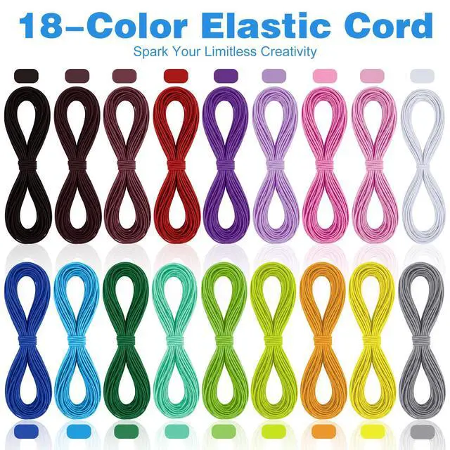 Alt view image 4 of 7 - 18 Pcs Elastic String Multicolor Beading Elastic Cord 1mm for Jewelry Making Sewing Bracelets Necklace Anklet Friendship Bracelets DIY Crafts (18 Colors, Each 20m)