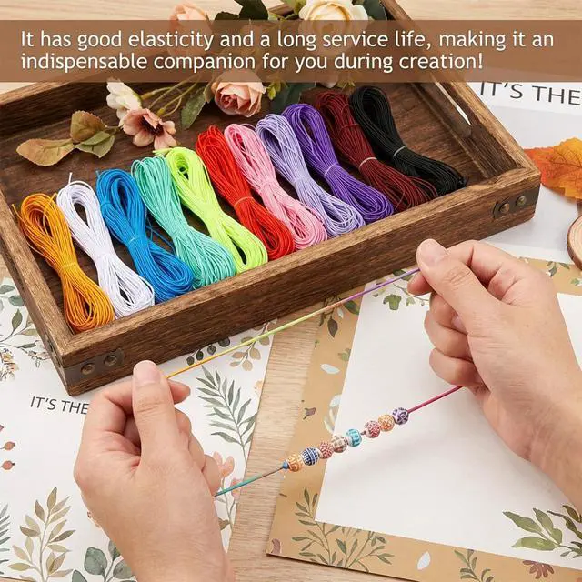 Alt view image 7 of 7 - 18 Pcs Elastic String Multicolor Beading Elastic Cord 1mm for Jewelry Making Sewing Bracelets Necklace Anklet Friendship Bracelets DIY Crafts (18 Colors, Each 20m)