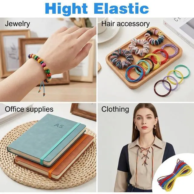 Alt view image 6 of 7 - 18 Pcs Elastic String Multicolor Beading Elastic Cord 1mm for Jewelry Making Sewing Bracelets Necklace Anklet Friendship Bracelets DIY Crafts (18 Colors, Each 20m)